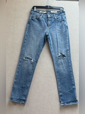 Pilcro and the Letterpress Slim Boyfriend Distressed Jeans